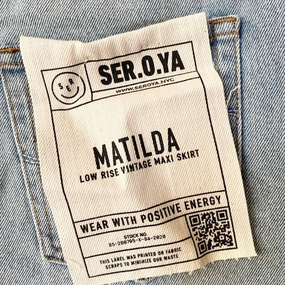 NWT Seroya Matilda Low-Rise Denim Maxi Skirt 25